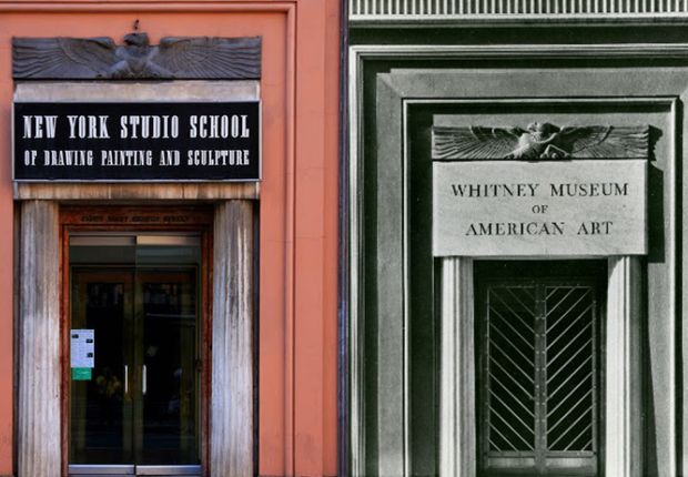 La New York Studio School oggi e come era nel 1931, quando era la sede del Whitney Museum of Art (Ph: F.S. Lincoln)