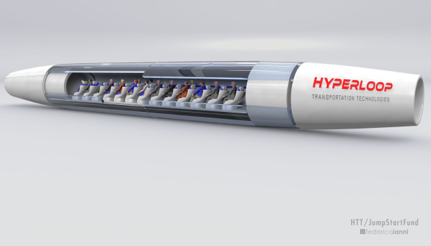 Futuristic capsul of Hyperloop Supetrain
