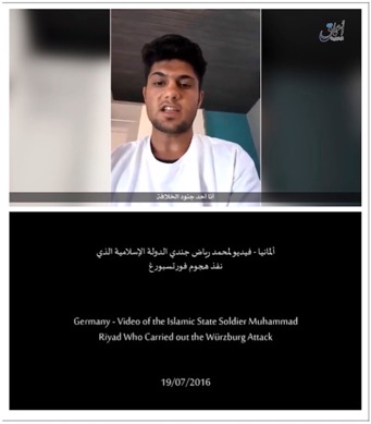 Il video che ritrae il giovane terrorista prima dell'attacco a Wurzburg