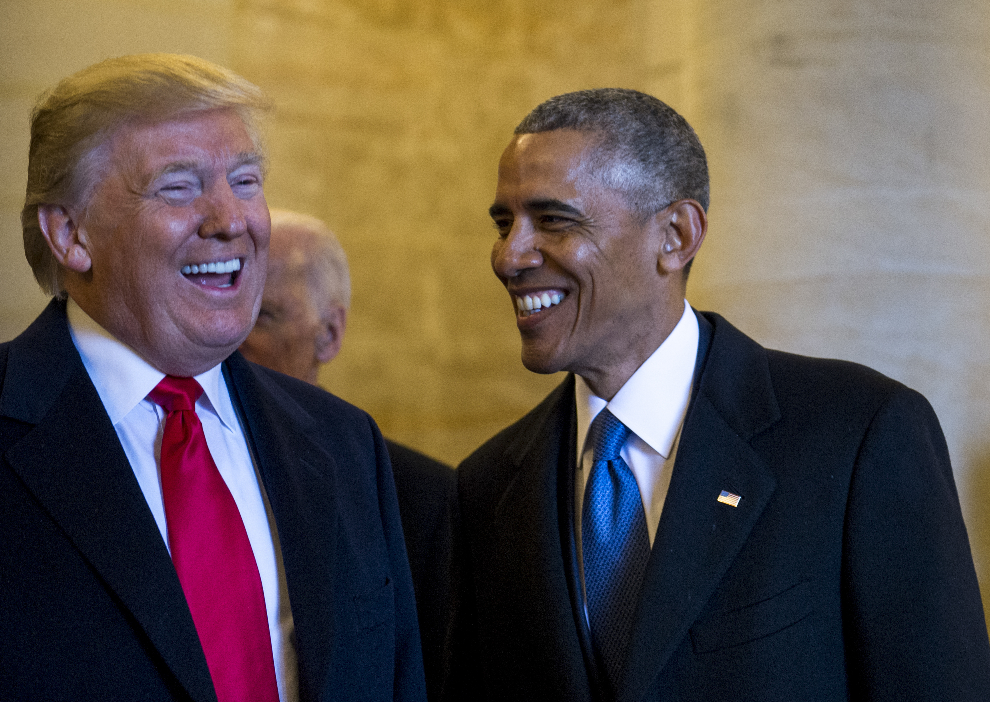 Il Presidente Americano Donald J. Trump e l'ex Presidente Barack Obama
