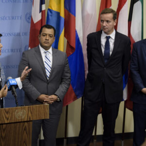 Stakeout after SC meeting on situation in Nicaragua