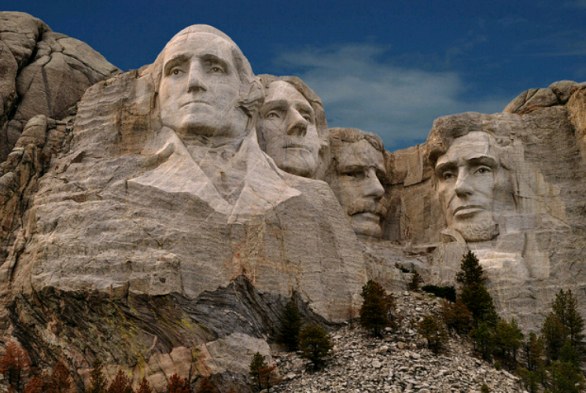 Mount Rushmore, Sud Dakota: le sculture dei presidenti (da sin) George Washington, Thomas Jefferson, Theodore Roosevelt e Abraham Lincoln