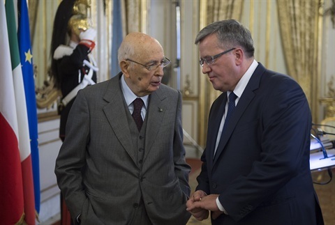 Il capo dello Stato, la mafia e le diverse "interpretazioni" di una testimonianza Il Presidente Giorgio Napolitano con il presidente polacco Bronislaw Komorowski al Quirinale