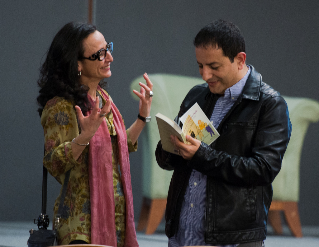 Writer Amara Lakhous with the article's author, Teresa Fiore