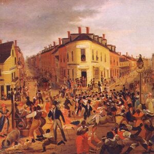 Italiani e irlandesi: storia d'amore e odio I Five Points, una zona di Manhattan ad alta densità di irlandesi, in un dipinto di George Catlin del 1827