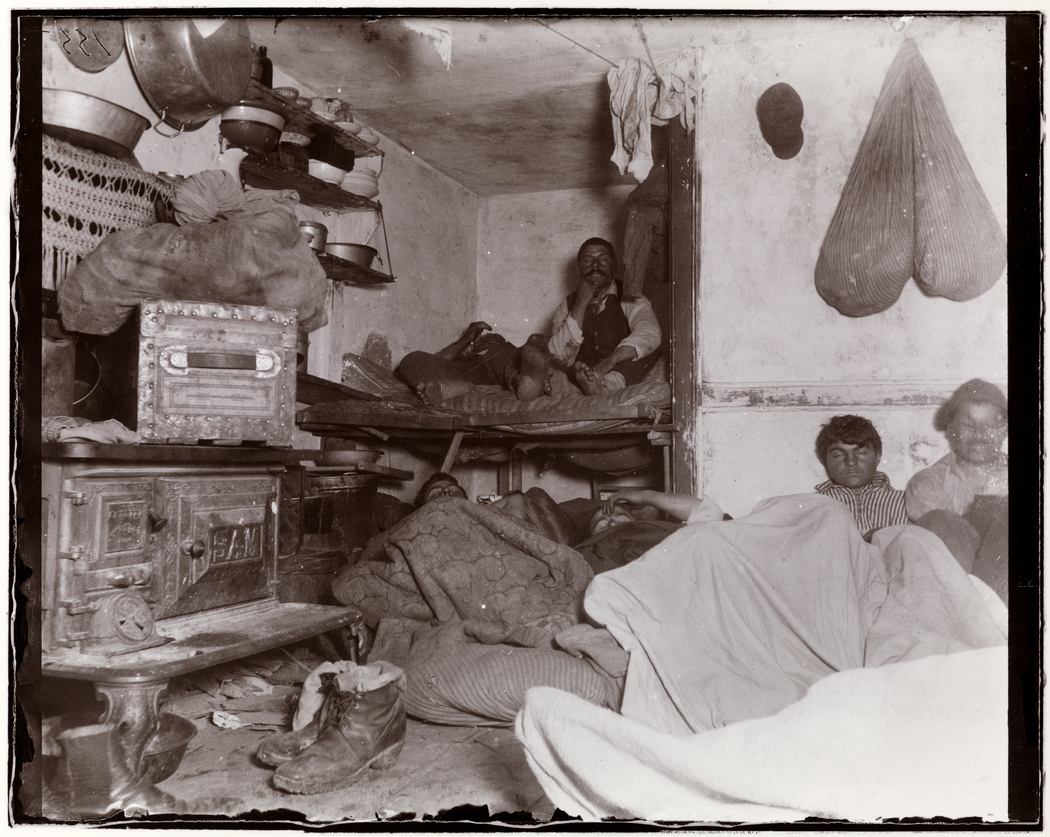 Lodgers in a crowded Bayard Street tenement -