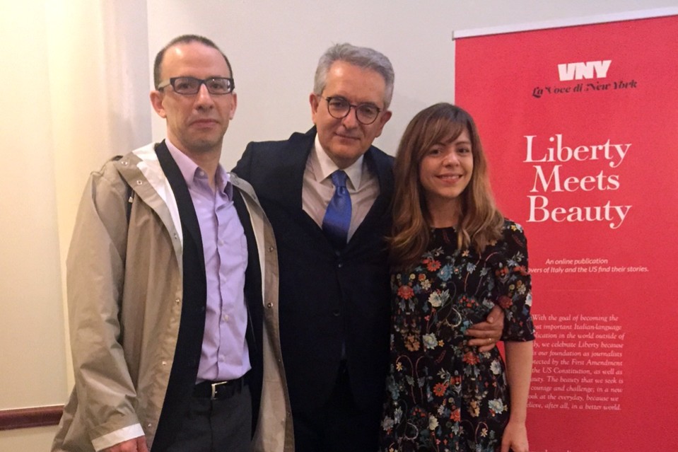 Stefano con i colleghi dell'ONU Maurizio Guerrero e Madeleine Kuhn