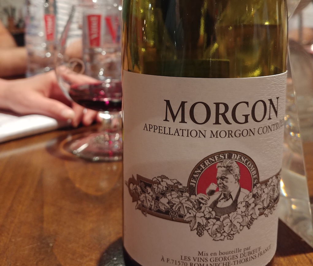 2017 Jean-Ernest Descombes Wine with Nicole Descombes in the Background