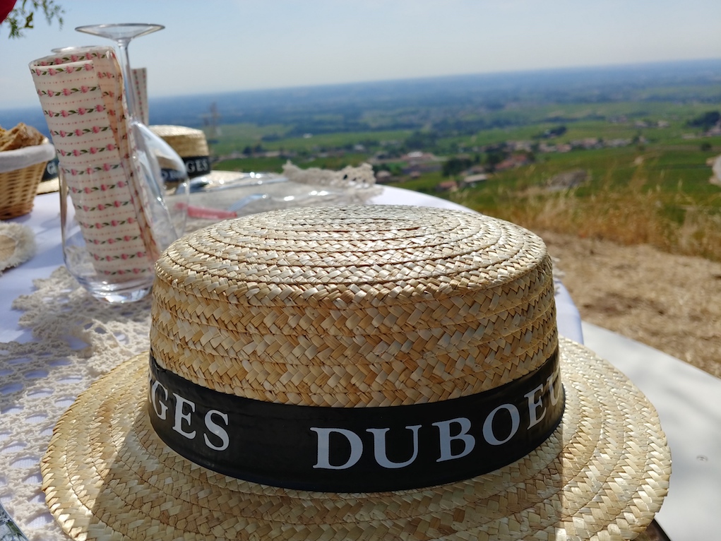 Our Picnic Overlooking the Fleurie Cru Vineyards in Beaujolais