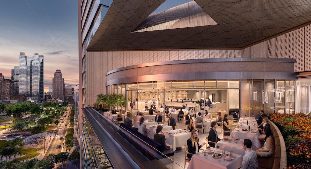View of Outdoor Terrace at Estiatorio Milos, The Shops & Restaurants at Hudson Yards