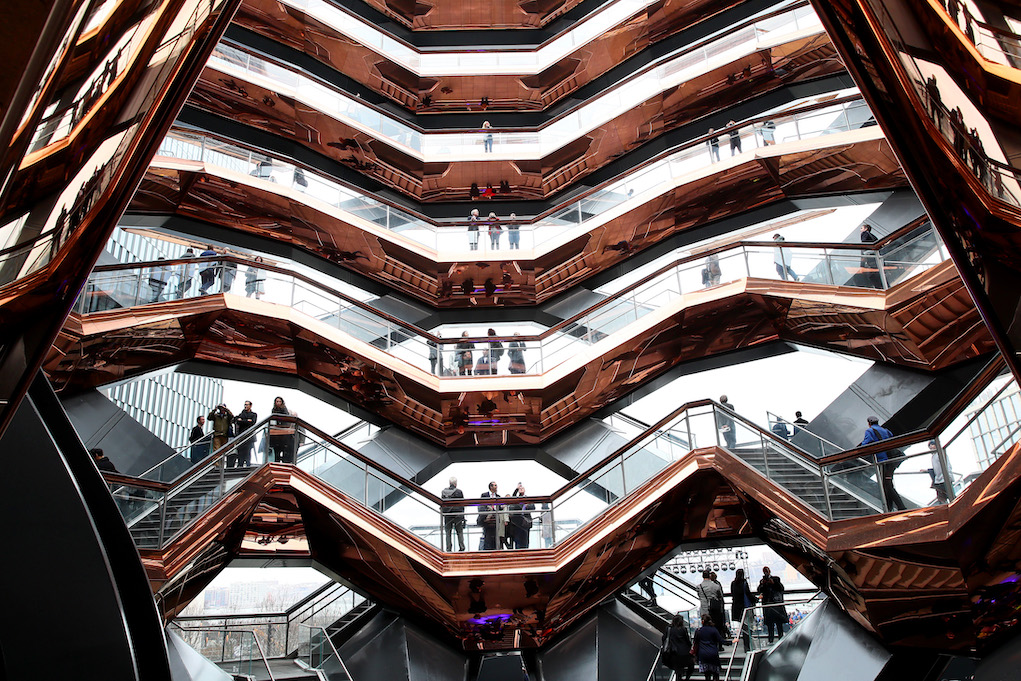 Hudson Yards, New York's Newest Neighborhood, Official Opening Event NEW YORK, NEW YORK - MARCH 15: A view inside the Vessel at Hudson Yards, New York's Newest Neighborhood, Official Opening Event on March 15, 2019 in New York City. (Photo by Astrid Stawiarz/Getty Images for Related)