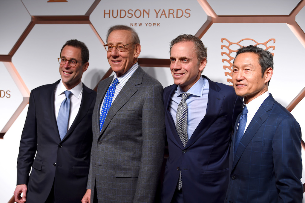 Hudson Yards VIP Grand Opening Event- Arrivals NEW YORK, NEW YORK - MARCH 14: (L-R) Jeff Blau, Stephen Ross, Bruce Beal and Ken Wong attend The Shops & Restaurants at Hudson Yards Preview Celebration– Red Carpet Arrivals on March 14, 2019 in New York City. (Photo by Dimitrios Kambouris/Getty Images for Related)