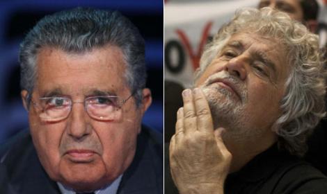 De Benedetti scomunica il Grillo "blasfemo" Carlo De Benedetti e Beppe Grillo