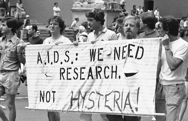 Aids: una mostra per ricordare Manifestazione a favore della ricerca sull’AIDS, 1983. © Mario Suriani/Associated Press.