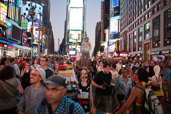 Zimmerman, un verdetto che incita alle proteste Una immagine della manifestazione in memoria di Trayvon Martin, domenica 14 Luglio a New York