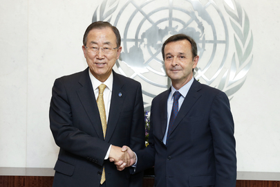 Sebastiano Cardi inizia la sua missione all'ONU Nella foto, il Segretario dell'Onu Ban Ki-moon con l'ambasciatore Sebastiano Cardi