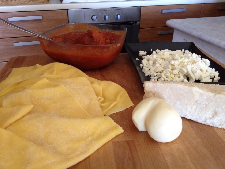 lasagna prep