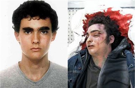 Lo scandalo in divisa della malagiustizia italiana A sinistra Federico Aldrovandi e a destra il corpo senza vita del povero ragazzo dopo essere stato pestato dai poliziotti