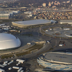 Il parco olimpico costruito a Sochi. Ospita più di 75.000 persone