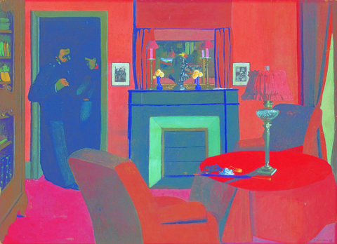Félix Vallotton e il senso del presagio Félix Vallotton “La Chambre rouge” 1898 tempera sur carton, cm 50 x 68,5 Lausanne, musée cantonal des Beaux-Arts, acquisition 1983 © musée cantonal des Beaux-Arts de Lausanne / Photo J.-C. Ducret