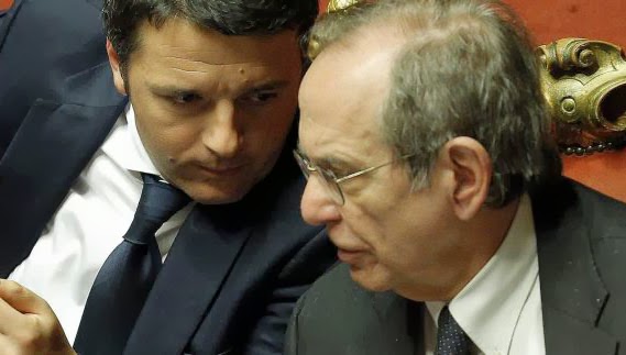 Il "regista" Padoan lancia Renzi con la benedizione del FMI Il premier Matteo Renzi con il ministro dell'economia Pier Carlo Padoan