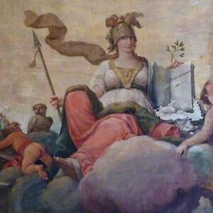 Allegoria della Giustizia, affresco di Domenico Muzzi sulla volta di una sala privata del Palazzo Dalla Rosa Prati (Parma)
