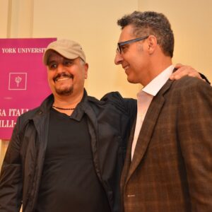 Pino Daniele con John Turturro il 5 giugno 2012 alla Casa Italiana della New York University