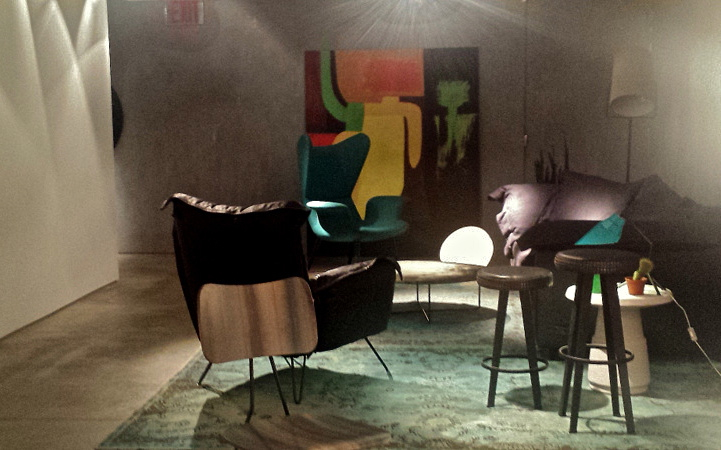 Uno degli ambienti nello showroom di Moroso a Soho