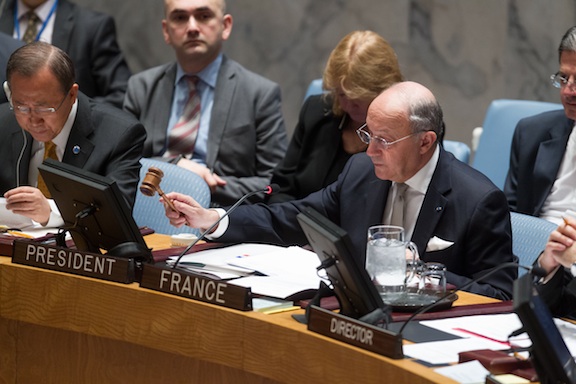 Laurent Fabius Ban Ki-moon