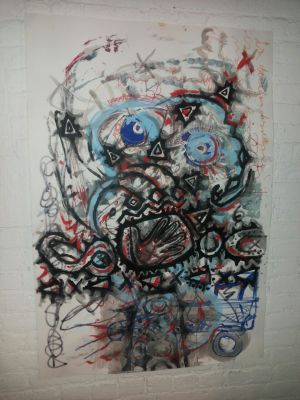 Il quadro dipinto da Tony Esposito e Paul Kostabi