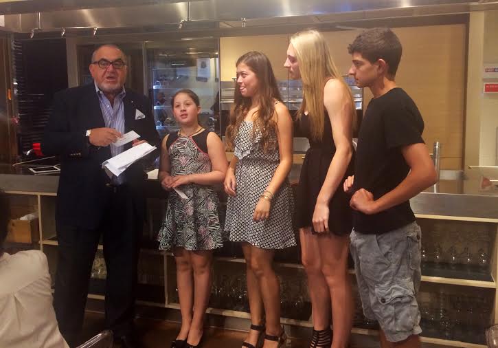 Alyssa Politioski, Jordyn Horowitz, Gabriella Kurczeski, and Robert McCulley with Berardo Paradiso
