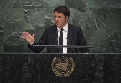 Matteo Renzi porta all'ONU la sua "lista della spesa"