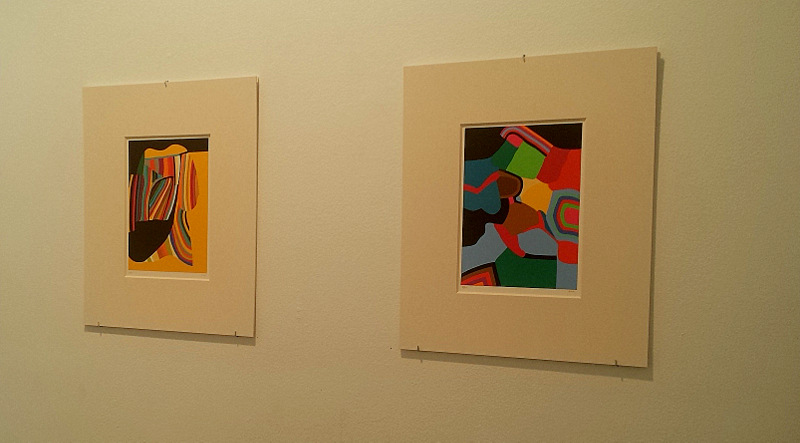 Due delle litografie in mostra alla Ierimonti Gallery