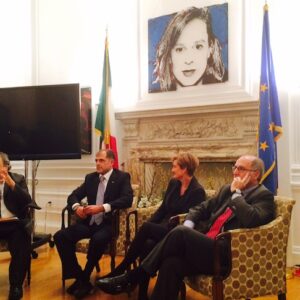 UBI Banca si presenta a New York mostrando la potenza dell'economia italiana Da sin. Andrea Fiano, Andrea De Benedittis, Rossella Leidi e Victor Massiah